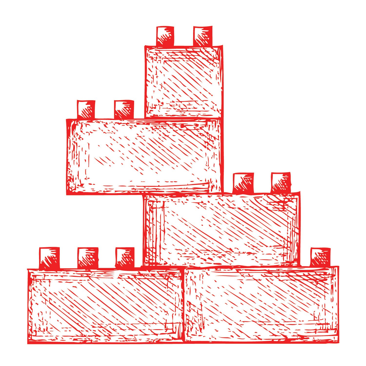 Building blocks stacked on top of each other
